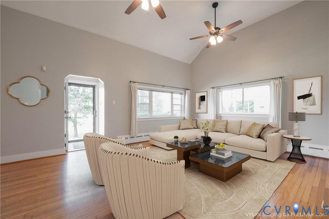 5709 Monument Avenue, Richmond, VA 23226 Virtual Staging for the Living Room