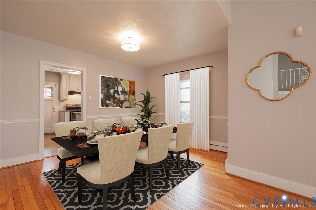 5709 Monument Avenue, Richmond, VA 23226 Virtual Staging of the Dining Room