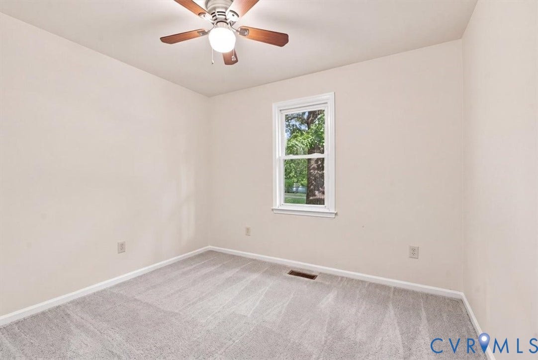 21103 Rabbit Run, Chesterfield, VA 23803 Neutral wall finishes, light gray carpet, and a ceiling fan with integrated lighting