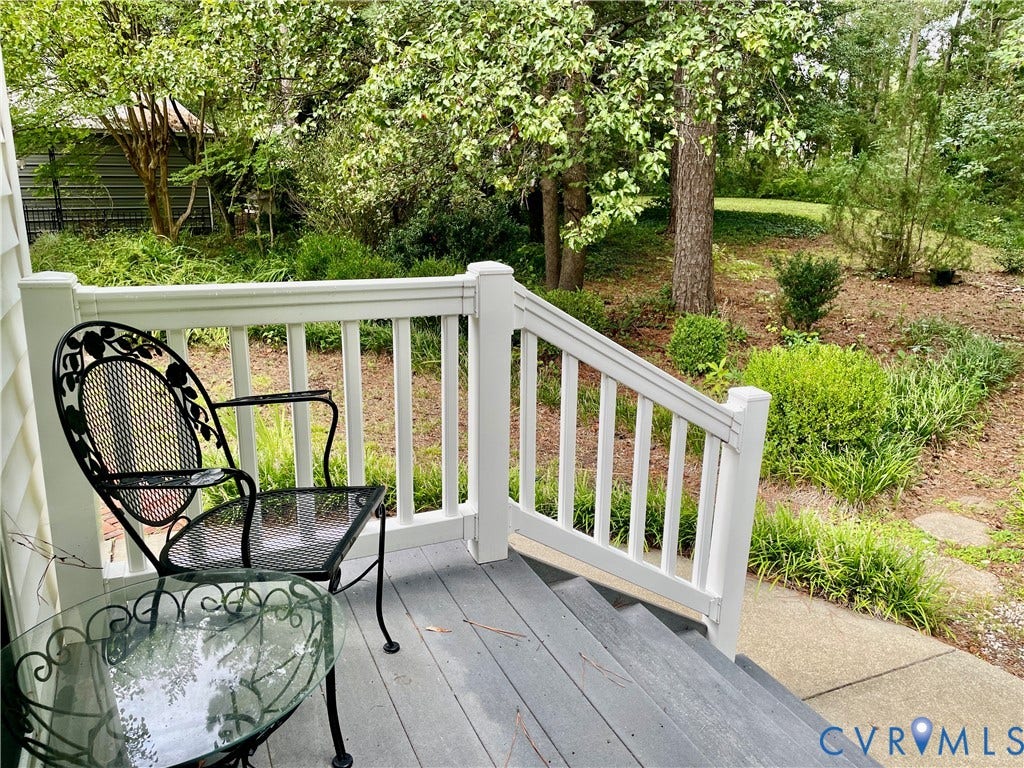 8208 Michael Road, Henrico, VA 23229 Deck with composite decking, white railing, and exterior siding