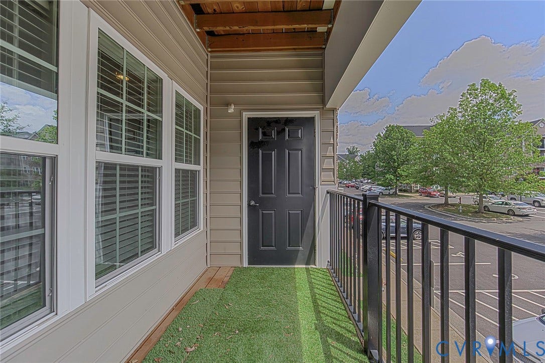 Private balcony with exterior storage