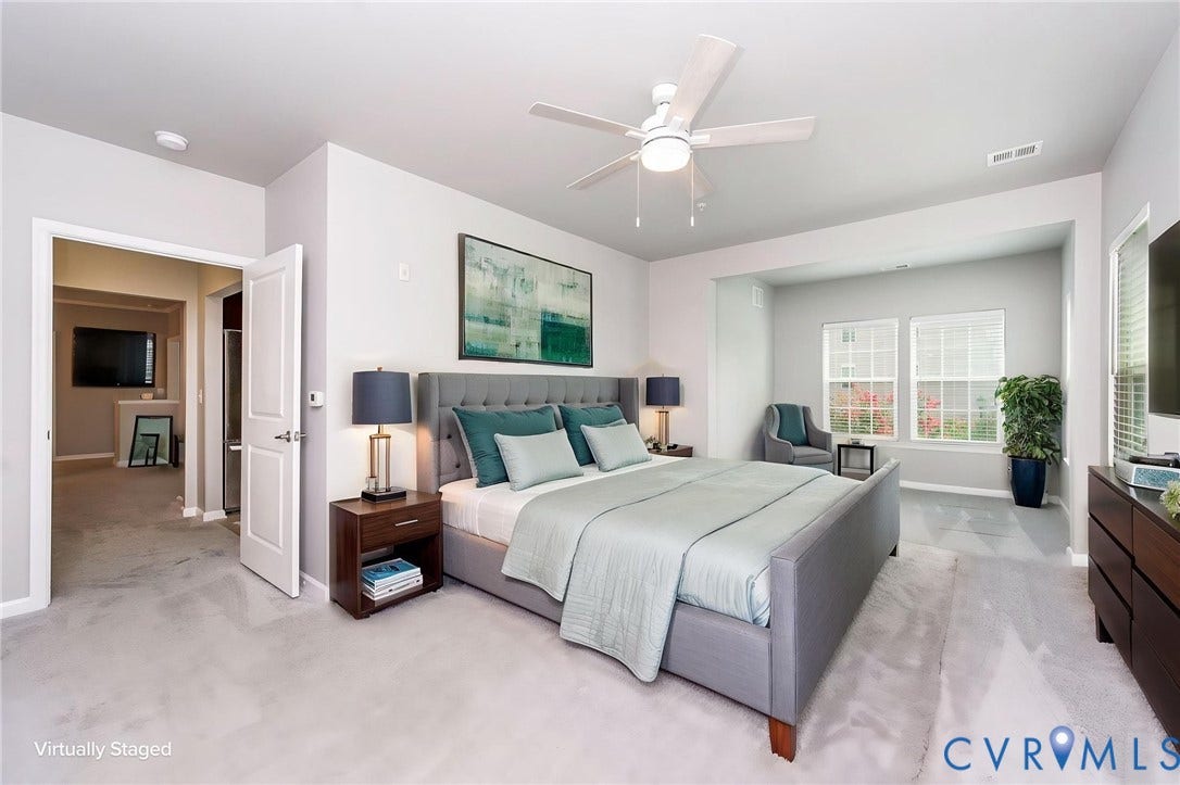 Virtually staged Primary Suite