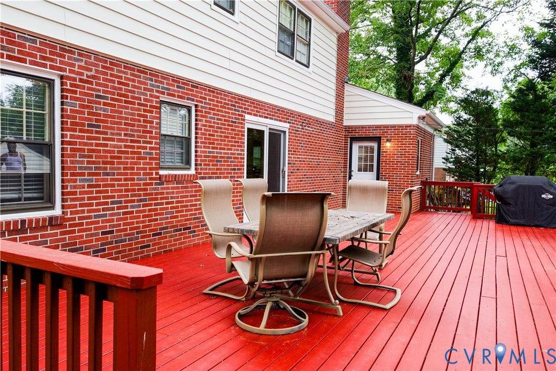 4941 Hopkins Road, Chesterfield, VA 23234 Spacious outdoor deck for relaxing or entertaining.