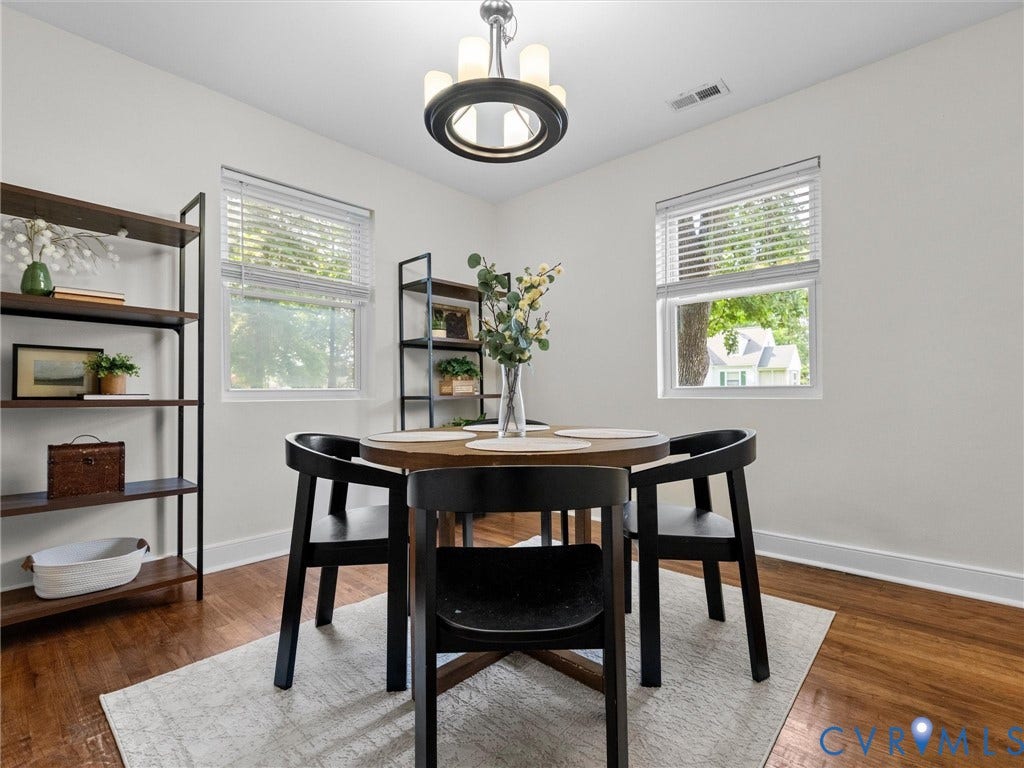 709 Ratcliffe Avenue, Richmond, VA 23222 Wood-finish flooring, white walls, and two windows with blinds