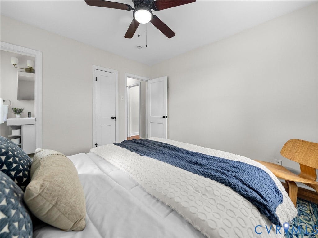 709 Ratcliffe Avenue, Richmond, VA 23222 Ceiling fan with dark wood-finish blades