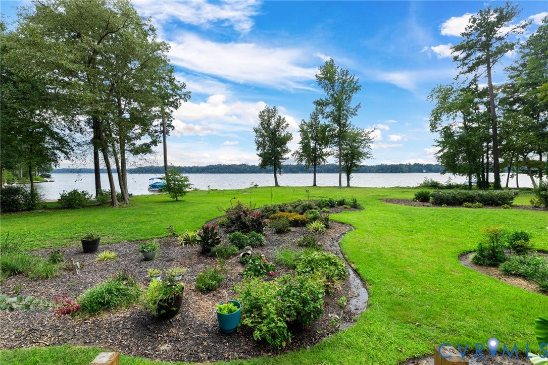 3416 Walkers Ferry Road, Walkers Ferry, Midlothian, VA 23112 Expansive green lawn leading to a lakefront