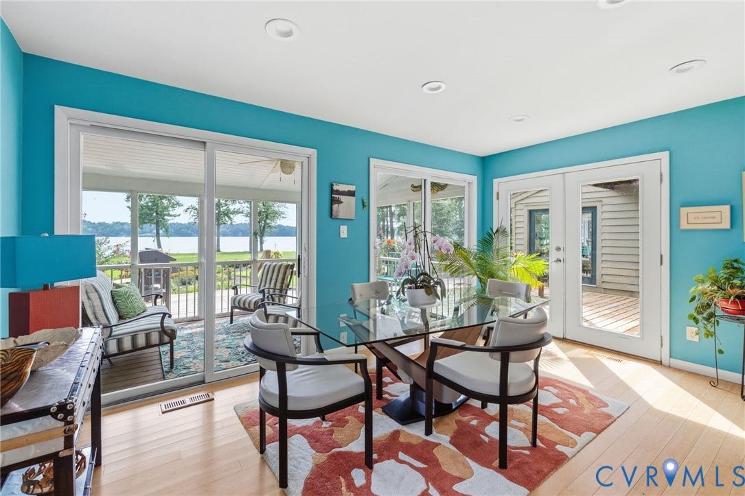 3416 Walkers Ferry Road, Walkers Ferry, Midlothian, VA 23112 Hardwood-style flooring, recessed ceiling lighting, sliding glass patio doors, and glass-paneled French doors