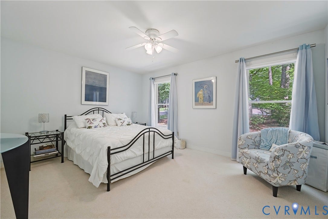411 Hickory Drive, Manakin Sabot, VA 23103 Wall-to-wall carpeting, ceiling fan with light fixture, and two large windows