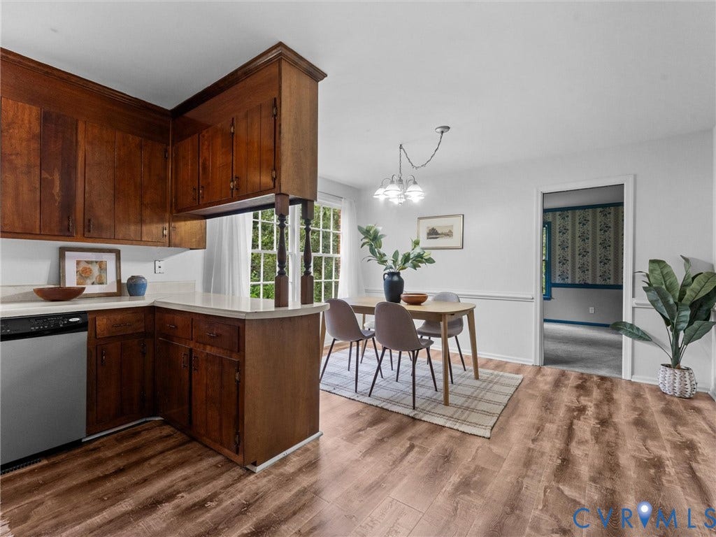 3610 Castlebury Drive, Chester, VA 23831 Kitchen featuring wood cabinetry, light countertops, and a stainless steel dishwasher
