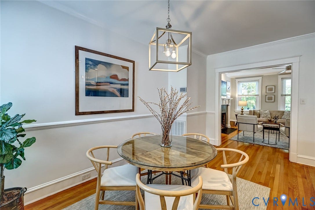 Chair rail and crown moulding throughout