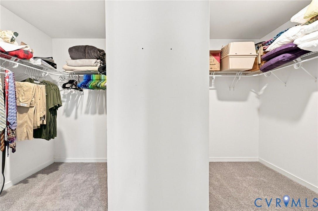 6400 Richwood Trail, Aston Oaks (Section 1), Chesterfield, VA 23120 Walk-in closet with carpet flooring, white walls, and built-in wire shelving