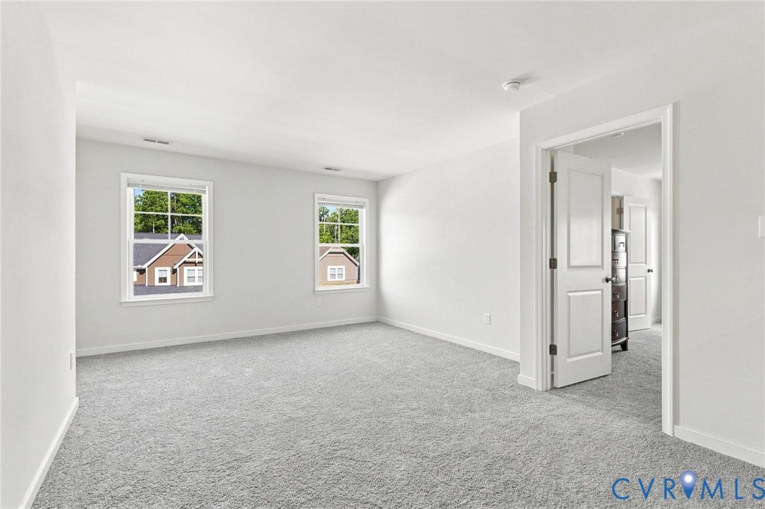 6400 Richwood Trail, Aston Oaks (Section 1), Chesterfield, VA 23120 Two windows with white trim, light gray wall finishes, and gray carpeting