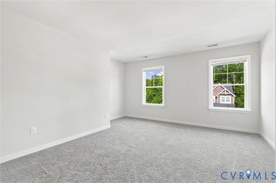 6400 Richwood Trail, Aston Oaks (Section 1), Chesterfield, VA 23120 Gray carpeted flooring with white wall finishes and two windows