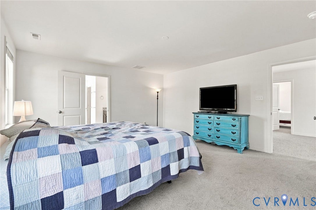 6400 Richwood Trail, Aston Oaks (Section 1), Chesterfield, VA 23120 Light-toned wall-to-wall carpeting, white walls, white trim, and white paneled doors