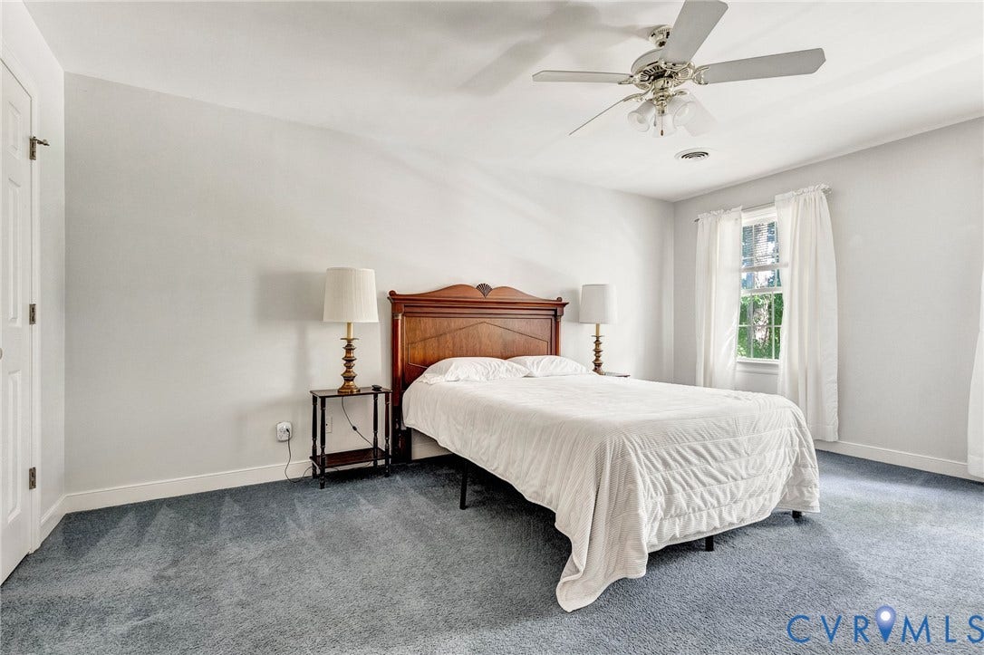 16406 Inchcape Road, Chesterfield, VA 23120 Wall-to-wall carpeting and a ceiling fan with integrated lighting
