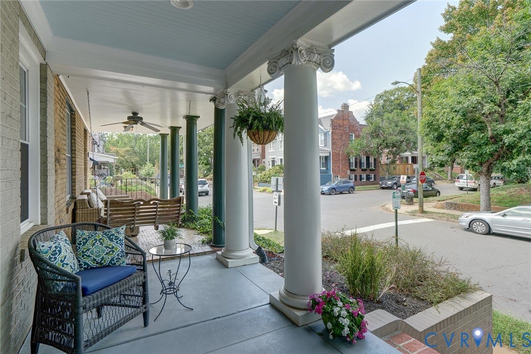 121 S Mulberry Street, The Fan, Richmond, VA 23220 Pretty Front Covered Porch