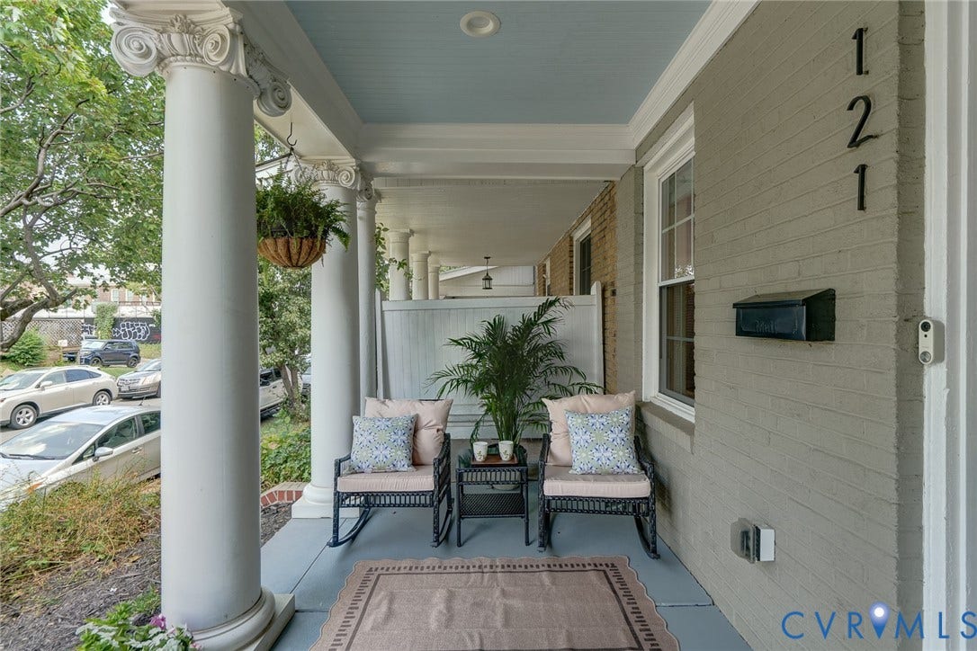 121 S Mulberry Street, The Fan, Richmond, VA 23220 Front Porch Framed with Decorative Round Columns