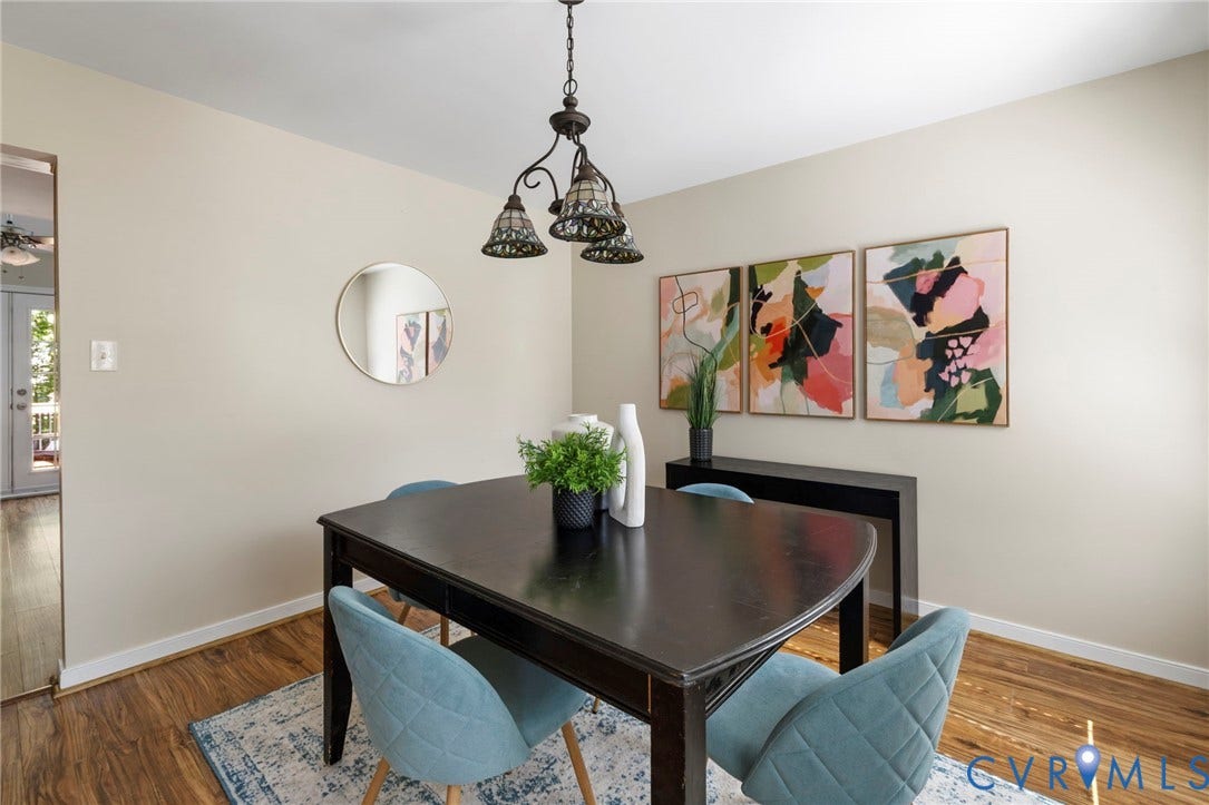 2308 Strangford Court, Henrico, VA 23233 Wood-finish flooring, recessed lighting, and a decorative chandelier