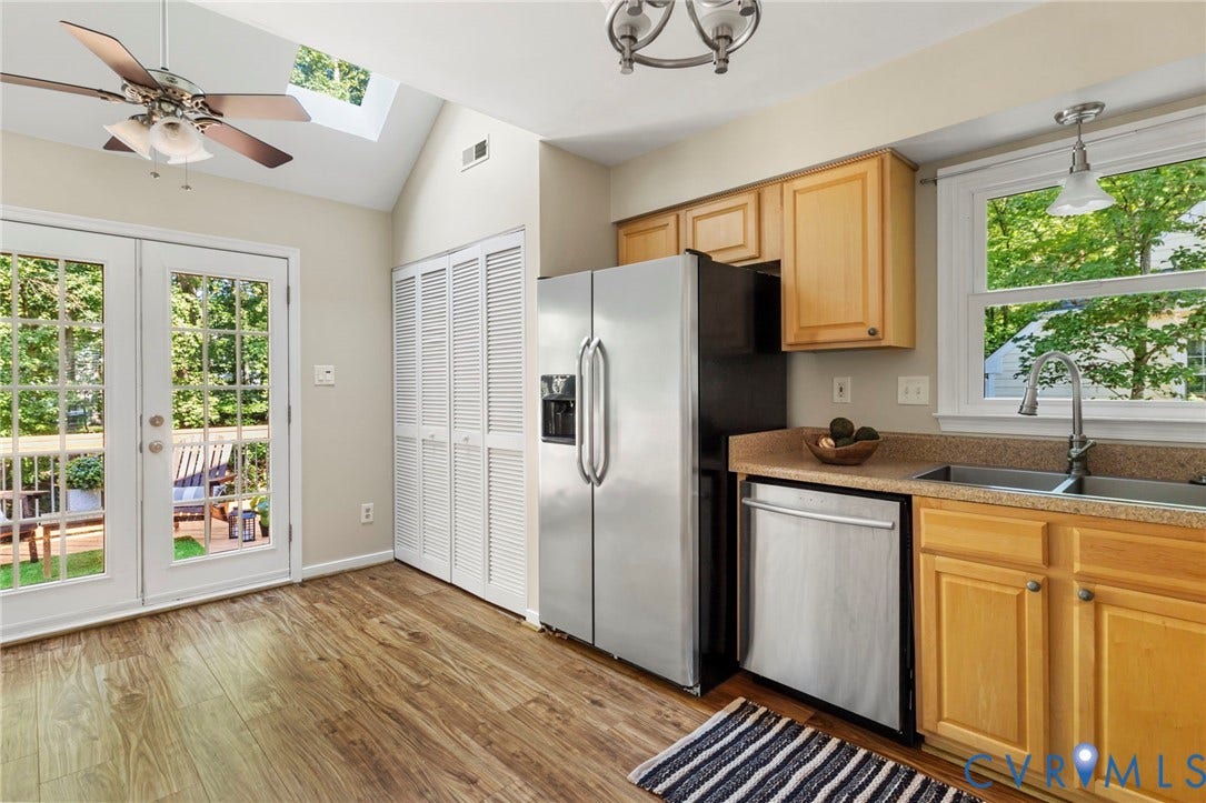 2308 Strangford Court, Henrico, VA 23233 Wood-finish flooring with vaulted ceilings, skylight, and recessed lighting