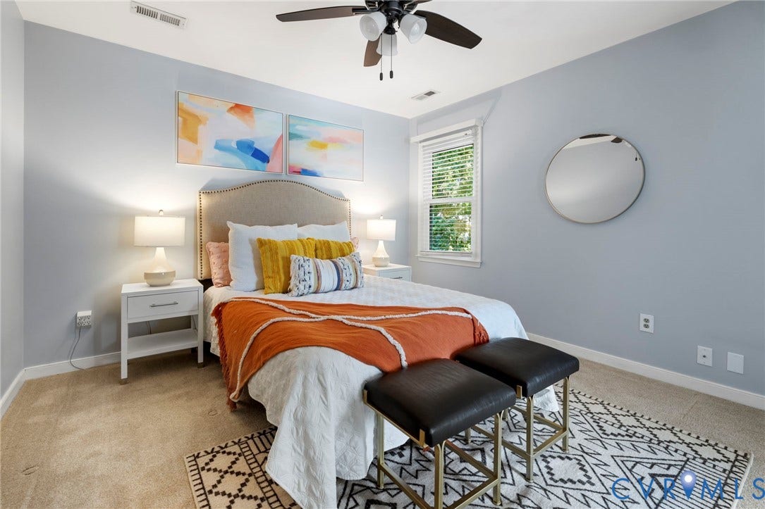 2308 Strangford Court, Henrico, VA 23233 Wall-to-wall carpeting and a ceiling fan with integrated lighting