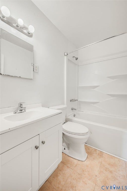 7107 Old Westham Road, Stratford Hills, Richmond, VA 23225 White vanity with a single basin sink, chrome faucet, and storage cabinetry