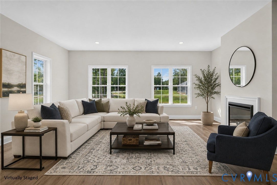 6549 Hardee Haven Place, Midlothian, VA 23112 Recessed lighting, wood-finish flooring, multiple windows, and a built-in fireplace