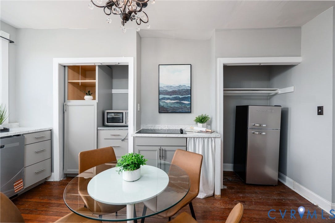 1906 W Main Street, Fan District, Richmond, VA 23220 Additional kitchenette space supports the homes multi-generational design.