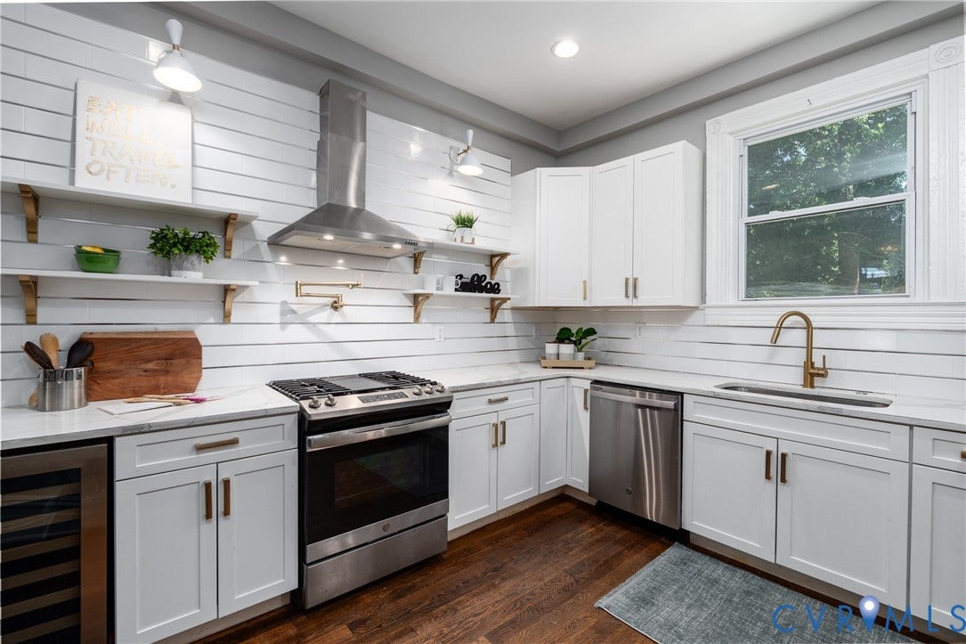 1906 W Main Street, Fan District, Richmond, VA 23220 Pot filler faucet and generous prep space add everyday convenience.