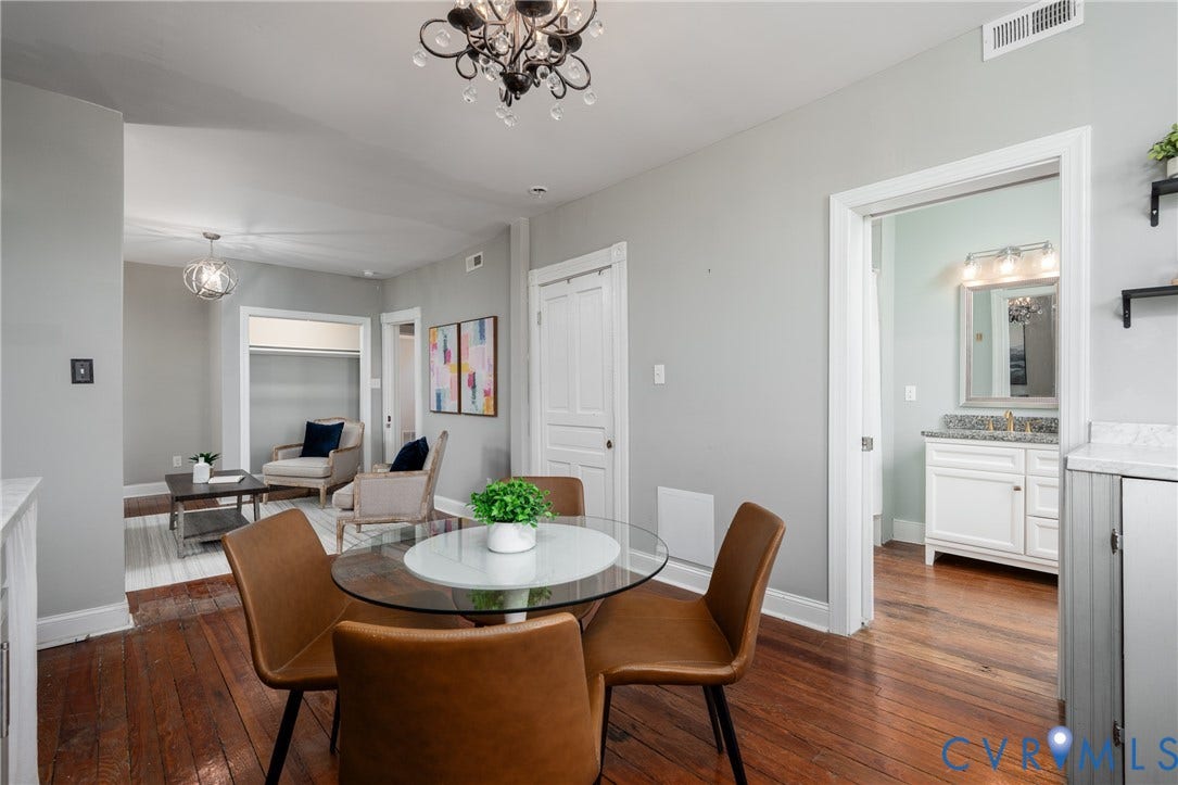1906 W Main Street, Fan District, Richmond, VA 23220 Dedicated dining area complements the adjacent kitchenette.