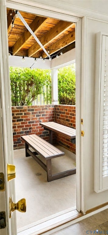 Covered patio access through French Doors in Dining Area