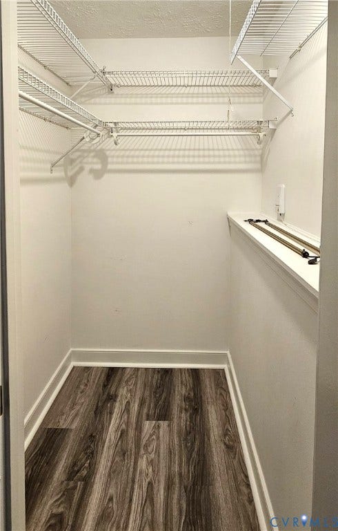 Walk-in closet in primary bedroom