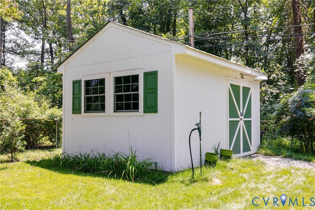 8717 Avalon Drive, Maybeury, Henrico, VA 23229 Large Shed/Workshop with workbench and electricity.
