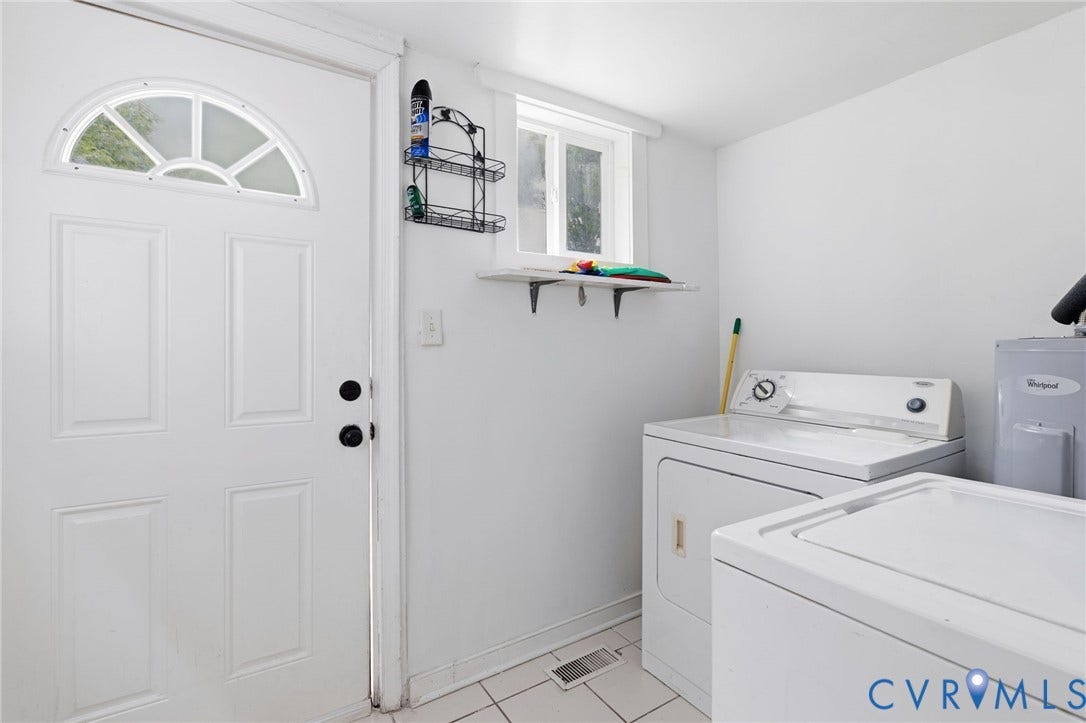 1202 1/2 W Clay Street, Richmond, VA 23220 Dedicated laundry area with tiled flooring
