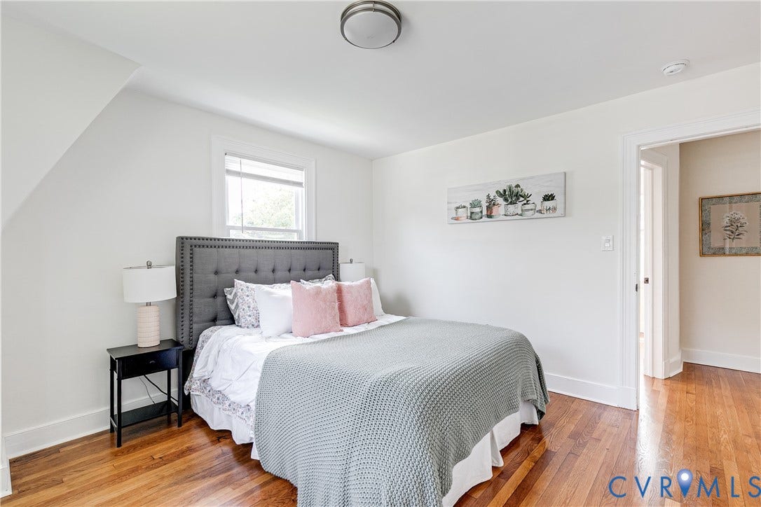 3215 Detroit Avenue, Richmond, VA 23222 Hardwood flooring, painted white walls, recessed window, and flush mount ceiling light
