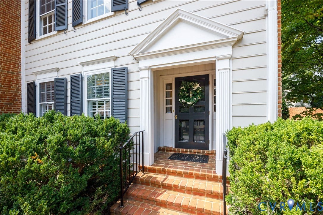 300 N Ridge Road, #97, Henrico, VA 23229 Brick steps lead to the covered entry with space to keep your packages dry!