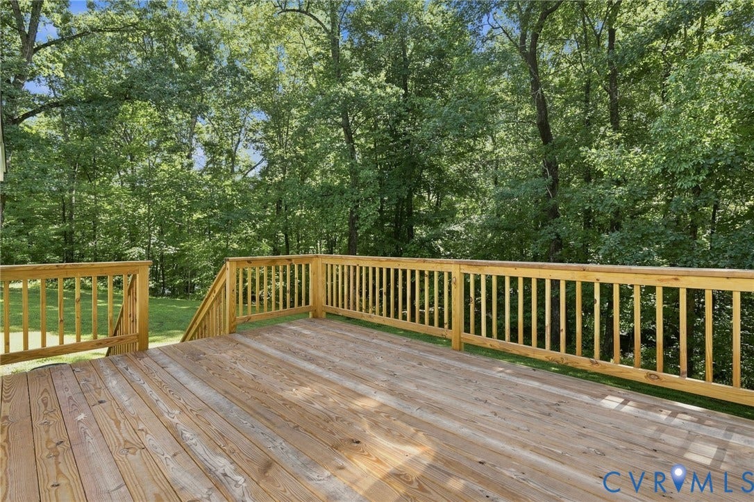 5660 Lakeside Loop, Powhatan, VA 23139 Rear deck- overlooking private backyard with seasonal views of lake.
