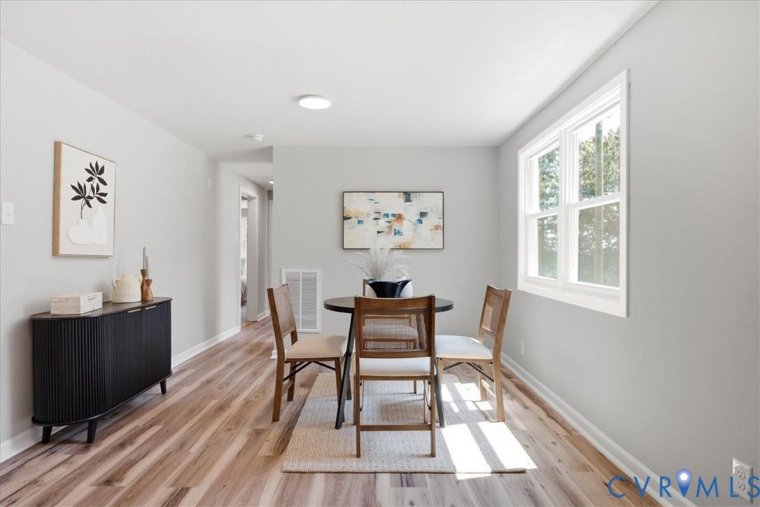 16111 Walkers Mill Road, Stony Creek, VA 23832 Recessed ceiling lighting, wood-finish flooring, light gray wall finishes, and a double-hung window