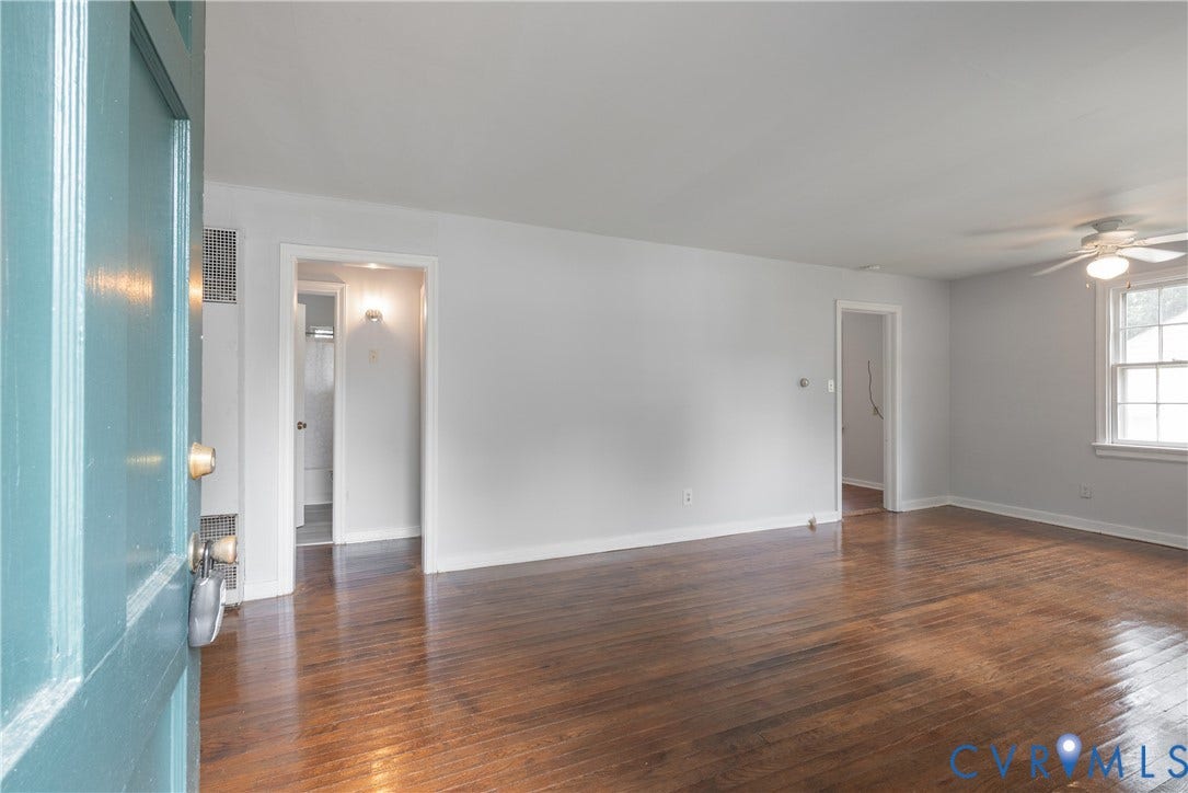 1704 Westhill Road, Richmond, VA 23226 Entry opens to large Living Room/Dining Area with hardwood floors