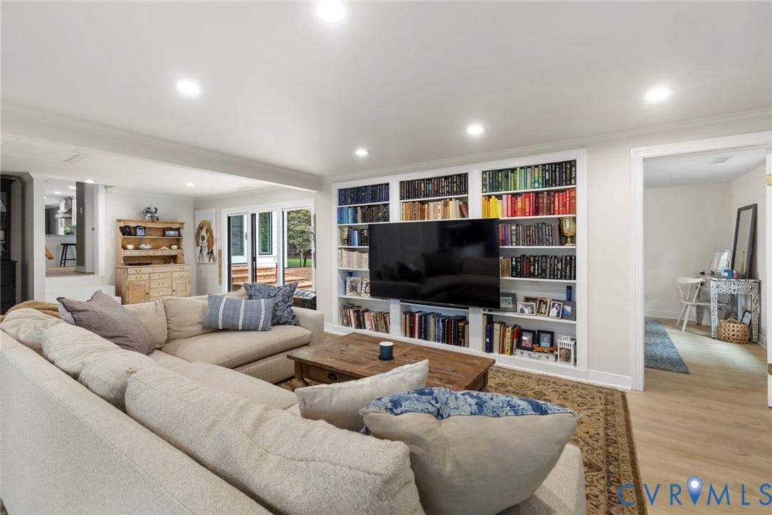 13531 W Salisbury Road, Salisbury, Midlothian, VA 23113 Built-in shelving, recessed lighting, light wood-finish flooring, and white trim