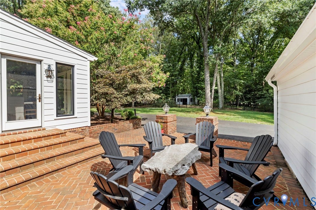 13531 W Salisbury Road, Salisbury, Midlothian, VA 23113 Brick patio with a herring-bone pattern, leading to brick steps