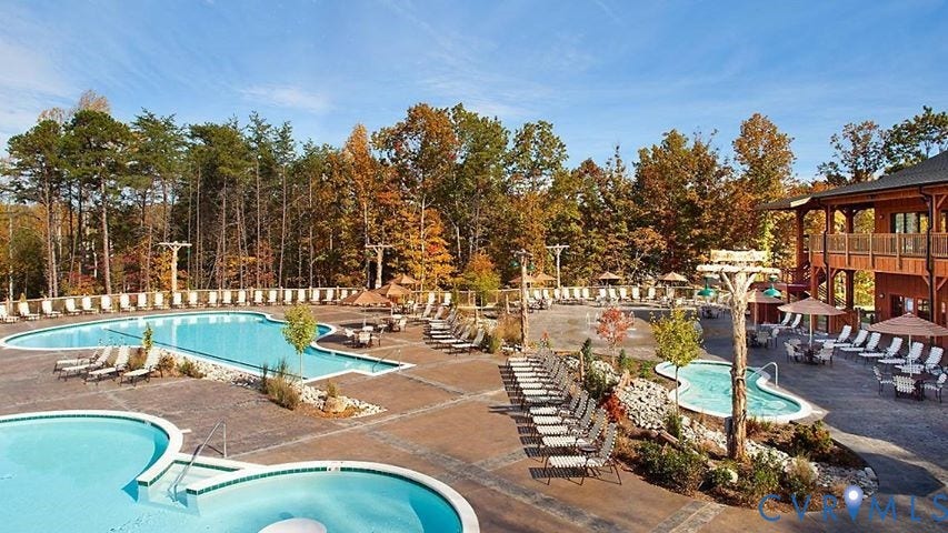 Lot 320 Bay Hill Road, Gordonsville, VA 22942 Outdoor aquatic center featuring multiple swimming pools, a spa, and extensive paved decking