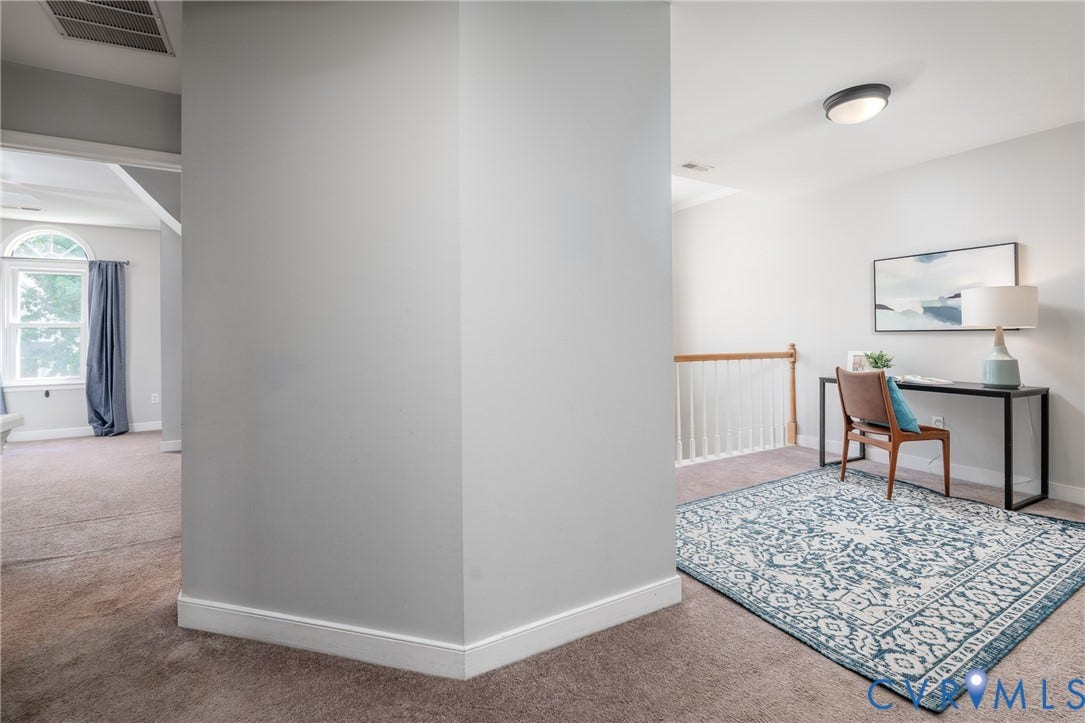 View of Loft and bedroom to the left.
