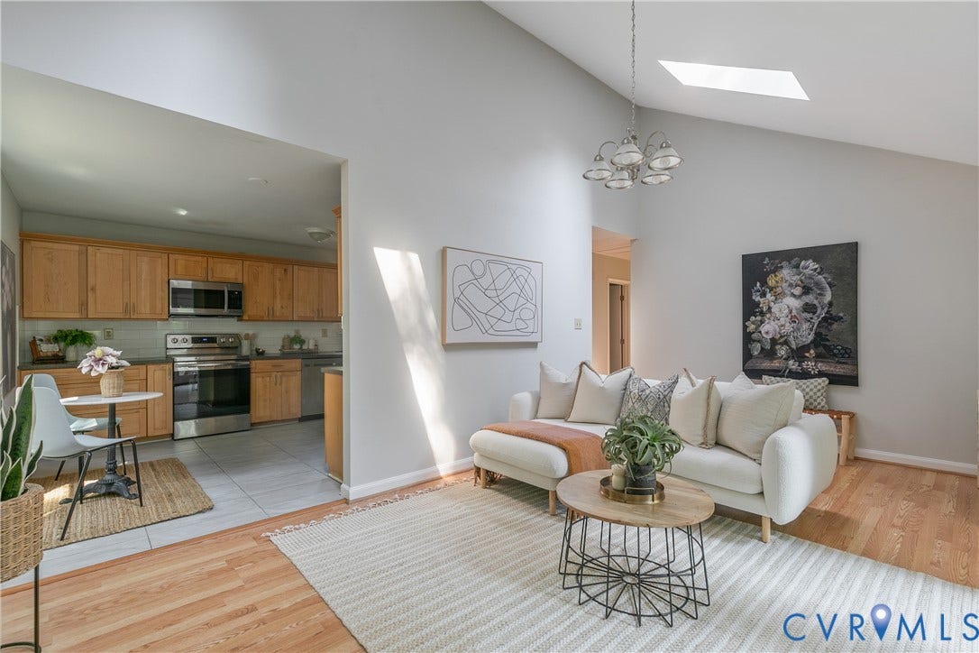 928 Marblethorpe Road, North Chesterfield, VA 23236 Open concept living areas with soaring ceilings and skylights create an abundance of natural light.