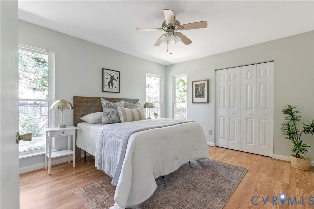 928 Marblethorpe Road, North Chesterfield, VA 23236 Primary bedroom with generous closet space.