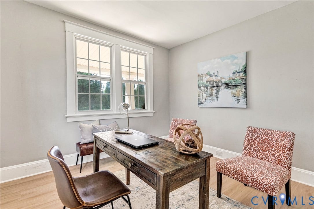 403 Masonic Lane, Masonic, Henrico, VA 23223 Light wood-finish flooring, white trim, and a double window with muntins