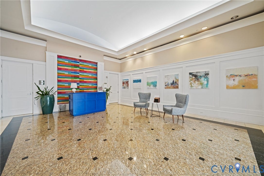 1101 Haxall Point, #U614, Richmond, VA 23219 Lobby.