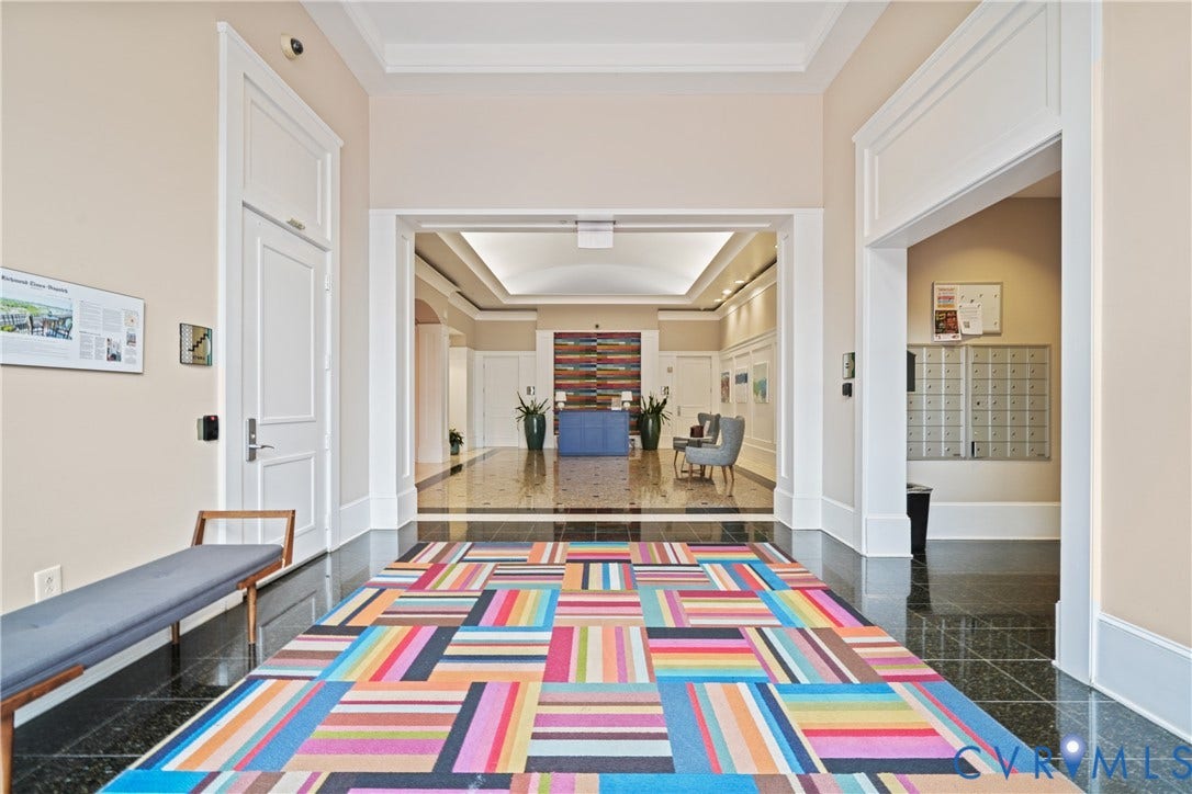 1101 Haxall Point, #U614, Richmond, VA 23219 Lobby.