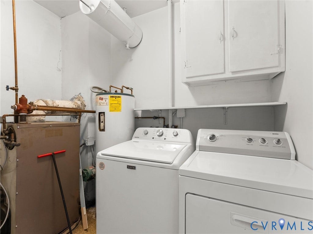 4608 Grove Avenue, Mary Munford, Richmond, VA 23226 Utility room with washer, dryer, and cabinets.
