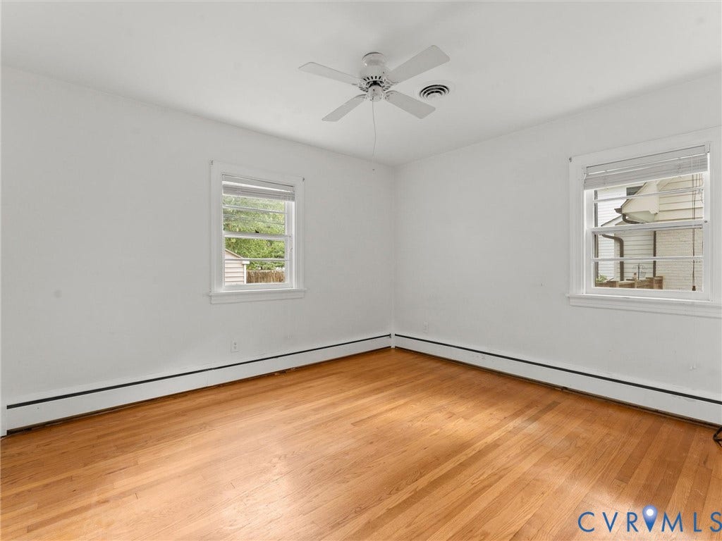 4608 Grove Avenue, Mary Munford, Richmond, VA 23226 Bedroom #2 with closet and wood floors.