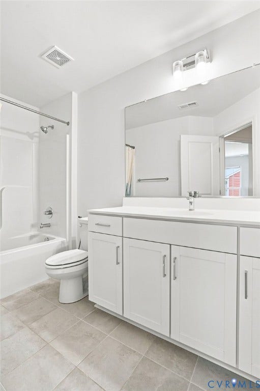 13820 Village View Drive, Midlothian, VA 23114 White shaker-style vanity with a light-toned countertop, integrated sink, and brushed nickel hardware